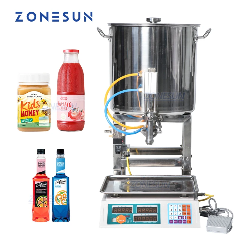 ZONESUN 50-2500g Honey Weighing Filling Machine Semi-Automatic Viscous Paste Ketchup Salad Dressing Palm Oil Bottle Filler
ZONESUN 50-2500g Honey Weighing Filling Machine Semi-Automatic Viscous Paste Ketchup Salad Dressing Palm Oil Bottle Filler