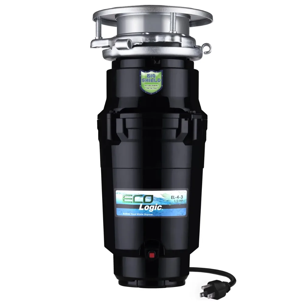 Eco Logic 1/3 HP Garbage Disposal, Continuous Feed Disposer, Attached Power Cord 10-US-EL-4-3B
Eco Logic 1/3 HP Garbage Disposal, Continuous Feed Disposer, Attached Power Cord 10-US-EL-4-3B
