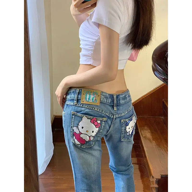 Sweet Spicy Hellokittys Low Waist Micro Flare Sexy Jeans for Women Autumn 2023 Summer Casual Pants Anime Plush Toy for Girl
Sweet Spicy Hellokittys Low Waist Micro Flare Sexy Jeans for Women Autumn 2023 Summer Casual Pants Anime Plush Toy for Girl