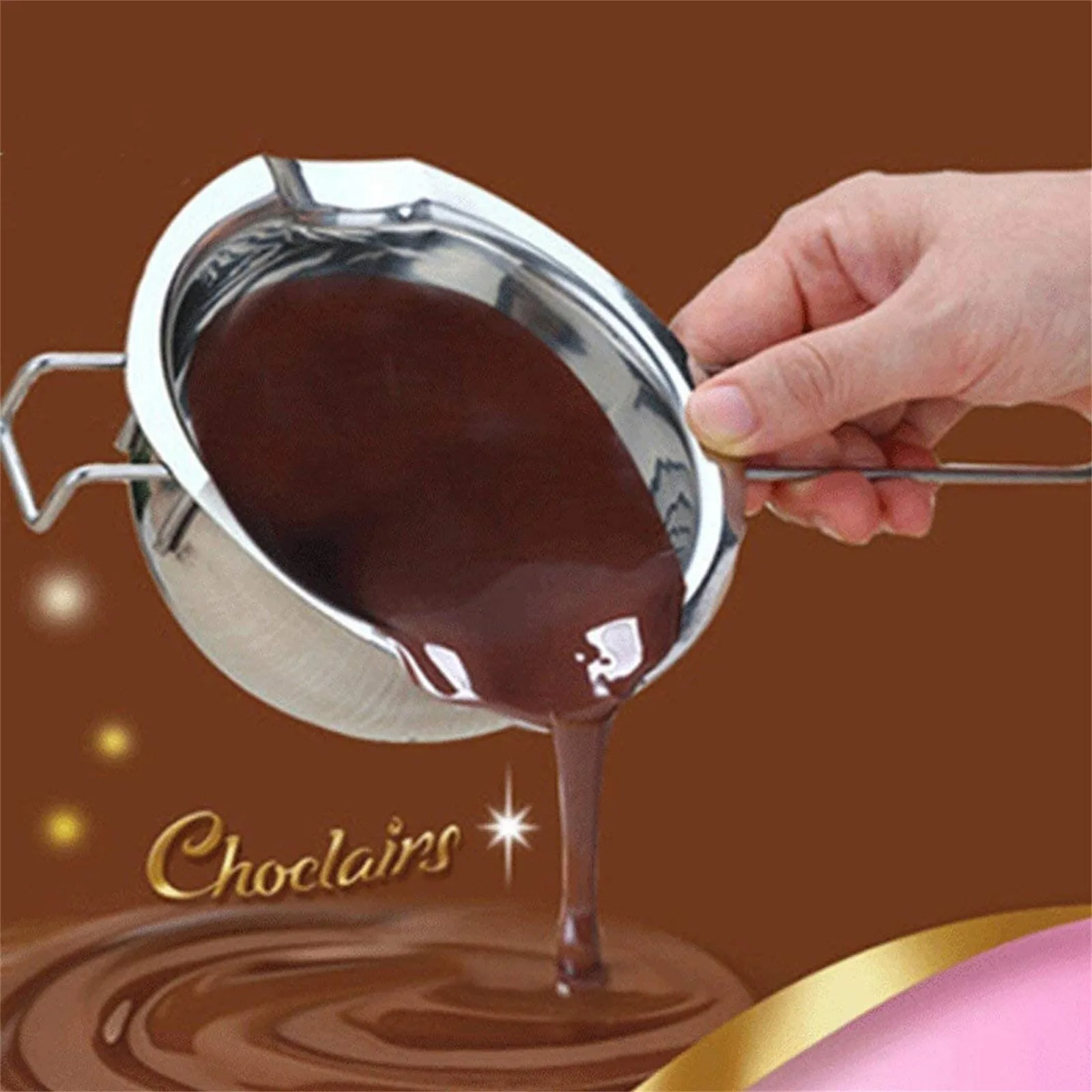 

Stainless Steel 400ml Candle Melting Pot Food Grade Chocolate Ice Cubes Butter Candy Melting Container Baking And Candle Making