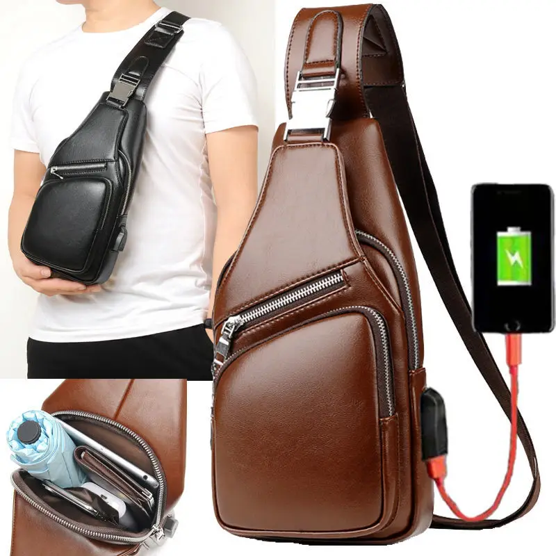 High Quality Men's Chest Bag Business Oblique Bag Large Capacity Travel Casual Shoulder Bag USB Charging PU Leather Bag
High Quality Men's Chest Bag Business Oblique Bag Large Capacity Travel Casual Shoulder Bag USB Charging PU Leather Bag