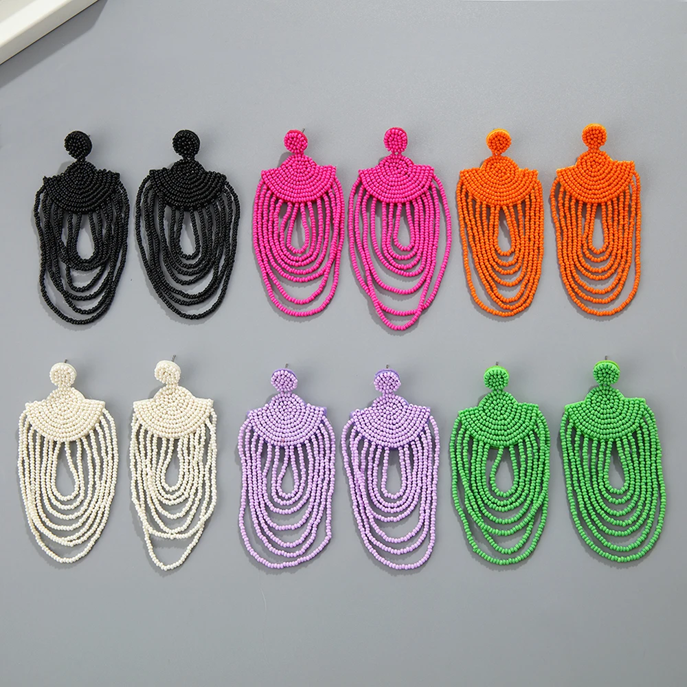 New Arrival Ethnic Jewelry Accessories 6 Colors Bohemia Handmade Beads Fabric Art Multi Layer Tassel Drop Earrings for Women
New Arrival Ethnic Jewelry Accessories 6 Colors Bohemia Handmade Beads Fabric Art Multi Layer Tassel Drop Earrings for Women