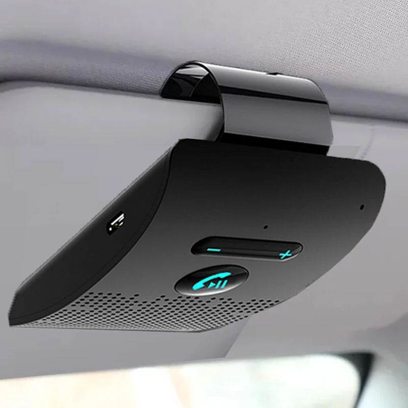 

Bluetooth 5,0 автомобильный комплект громкой связи Hifi динамик 2 Вт беспроводной аудио приемник MP3 музыкальный плеер с шумоподавлением солнцезащитный козырек с зажимом