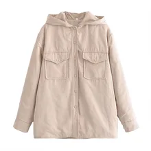 2021 Autumn And Winter New Women's Long-sleeved Single-breasted Pocket Decorative Hooded Ladies Cotton Jacket 
2021 Autumn And Winter New Women's Long-sleeved Single-breasted Pocket Decorative Hooded Ladies Cotton Jacket