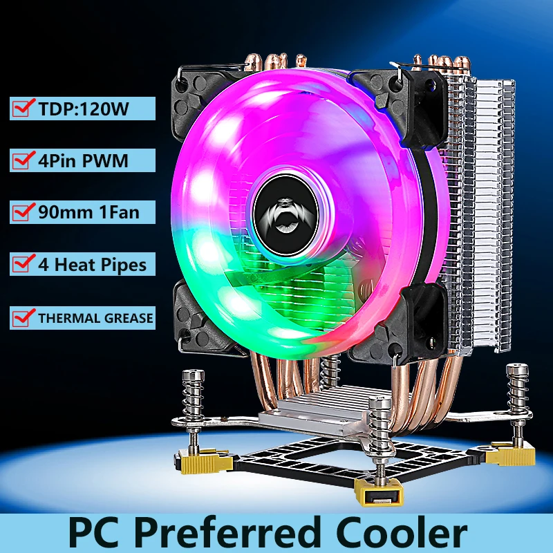 QIUzAim CPU Cooler Tower Style Radiator PC Cooling 90mm Fan 3P/4P Air-cooled Installing LGA775 115x 1200 1700 1366 1356 i3 i5 i7
QIUzAim CPU Cooler Tower Style Radiator PC Cooling 90mm Fan 3P/4P Air-cooled Installing LGA775 115x 1200 1700 1366 1356 i3 i5 i7