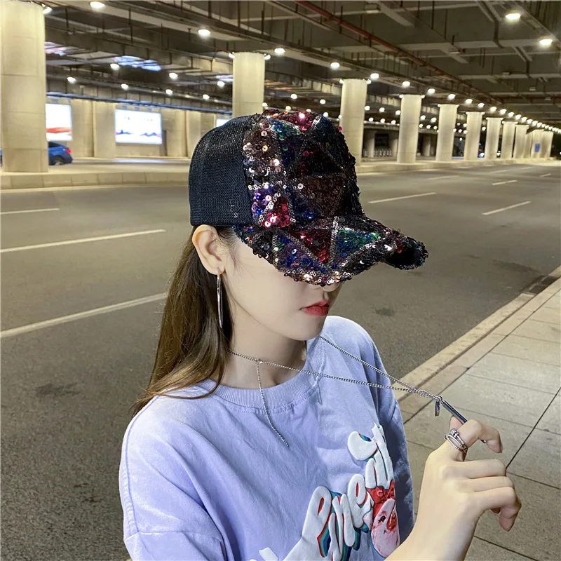 casual all-match net hip hop caps thin sequin spring and summer baseball cap for women
casual all-match net hip hop caps thin sequin spring and summer baseball cap for women