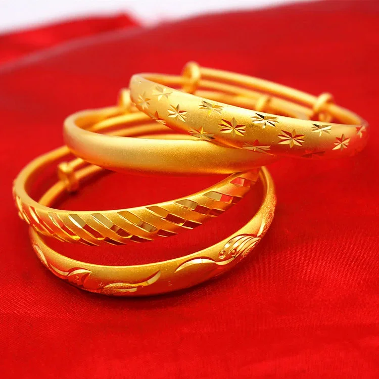 

Регулируемый плотный вьетнамский золотистый браслет с песком, женский свадебный браслет с имитацией дракона и звезд Феникса, ювелирные изделия
