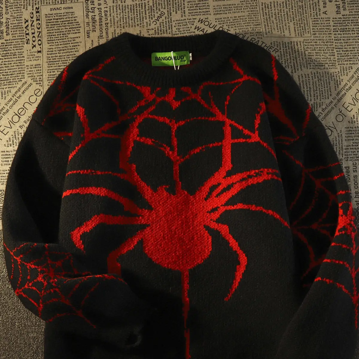 American retro trend male and female personality spider round neck sweater autumn and winter couple hip-hop long sleeved top y2k
American retro trend male and female personality spider round neck sweater autumn and winter couple hip-hop long sleeved top y2k