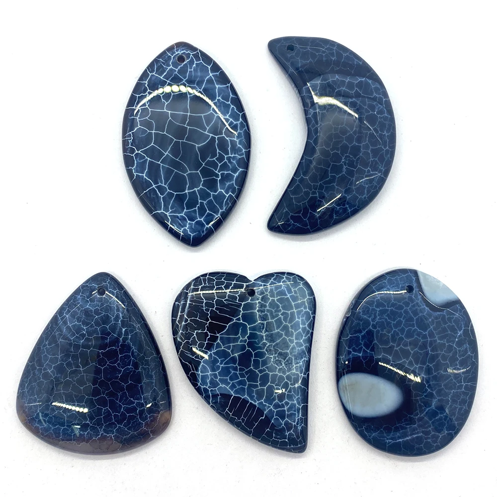 

5pcs/pack Aura Healing Black Cracked Agate Stone Loose Beads Lighting Irregular Shaped Semi-precious Stone DIY Making Necklace