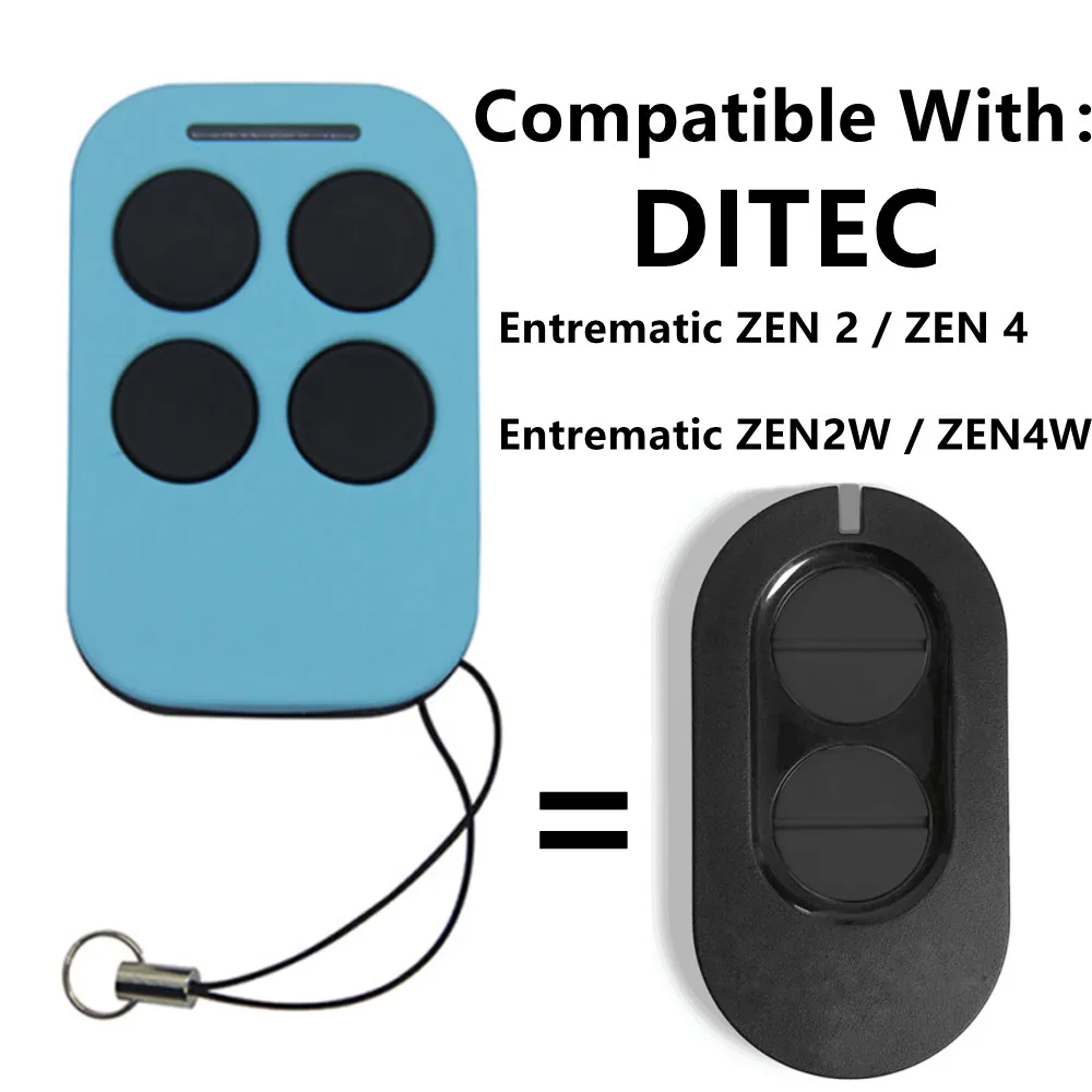 

433MHz Entrematic ZEN 2 /ZEN 4 for garage door remote control 433.92mhz rolling code Ditec Entrematic ZEN2W / ZEN4W door key fob