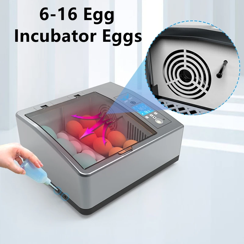 

6-16 Egg Incubator Eggs Brooder Chicken Duck Goose Fully Automatic Farm Bird Quail Incubator Hatchery Incubator Poultry Hatcher