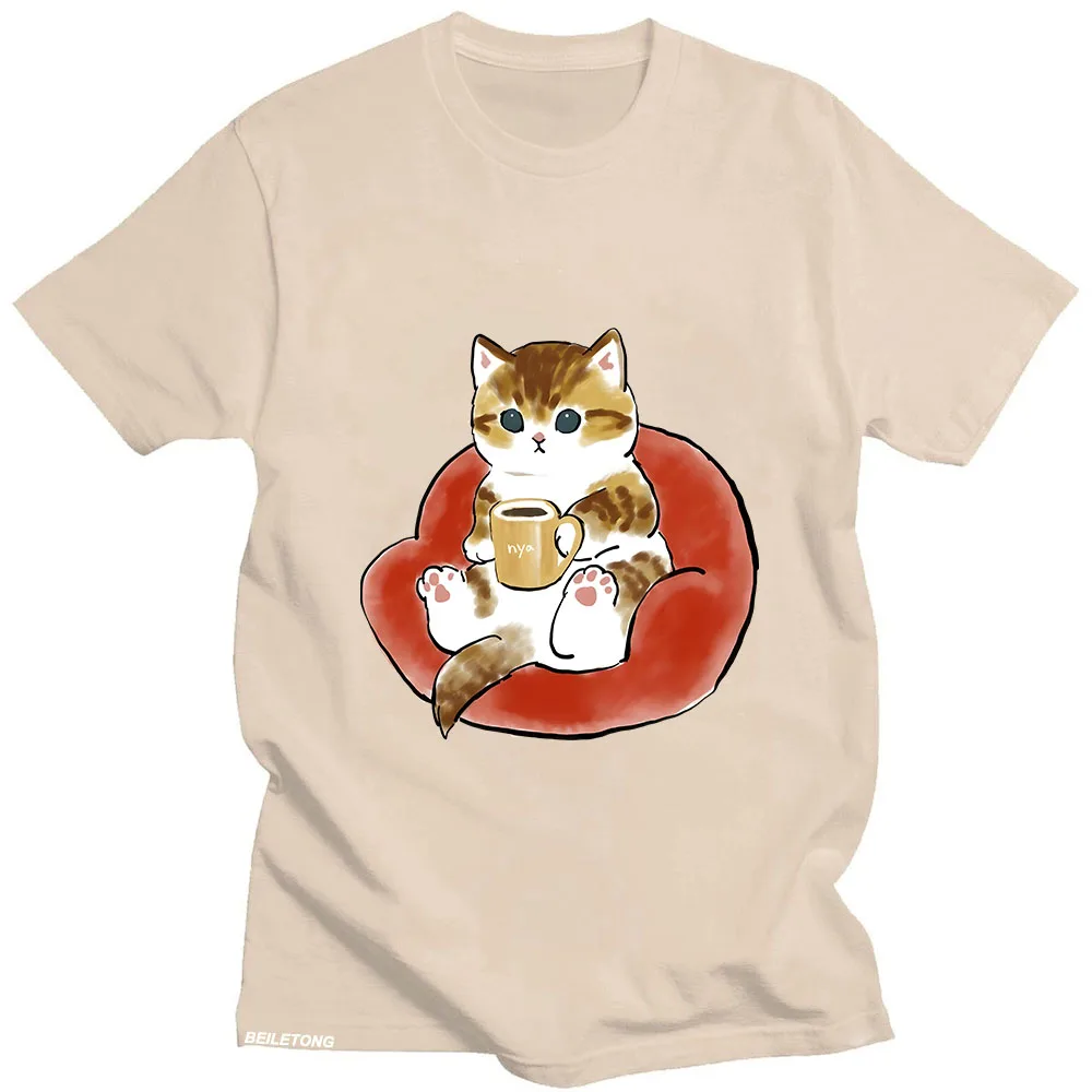 

Funny Cat Cartoon Tshirts Pet Pattern T-shirt 100% Pure Cotton Shirts Summer Casual Clothes Kawaii Kitty Printed Graphic T Shirt