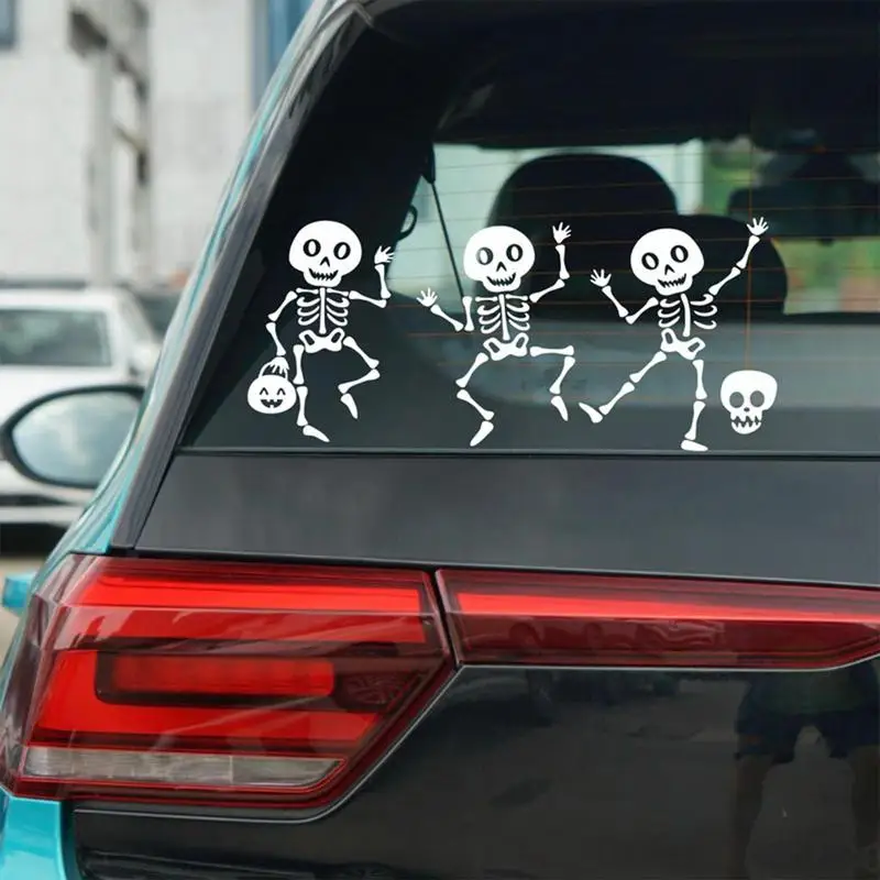 

Dancing Skeleton car Sticker Gothic Skull Decal Decorated Windshield Window Halloween Lurking Reaper Ghost Sticker for bumper