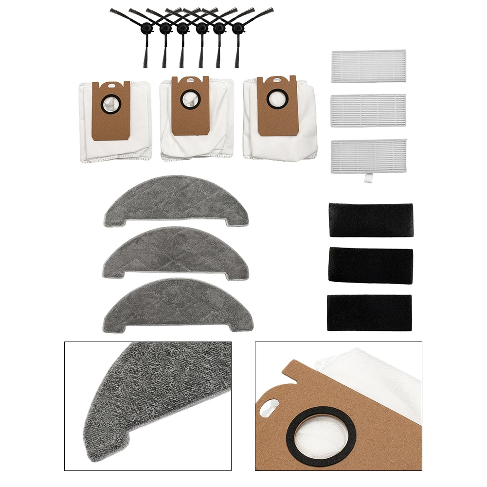 15pcs/set Mop Pads Dust Bags Side Brush For Laresar L6 Pro For Ultenic T10 Robot Vacuum Cleaner Parts Accessories
15pcs/set Mop Pads Dust Bags Side Brush For Laresar L6 Pro For Ultenic T10 Robot Vacuum Cleaner Parts Accessories
