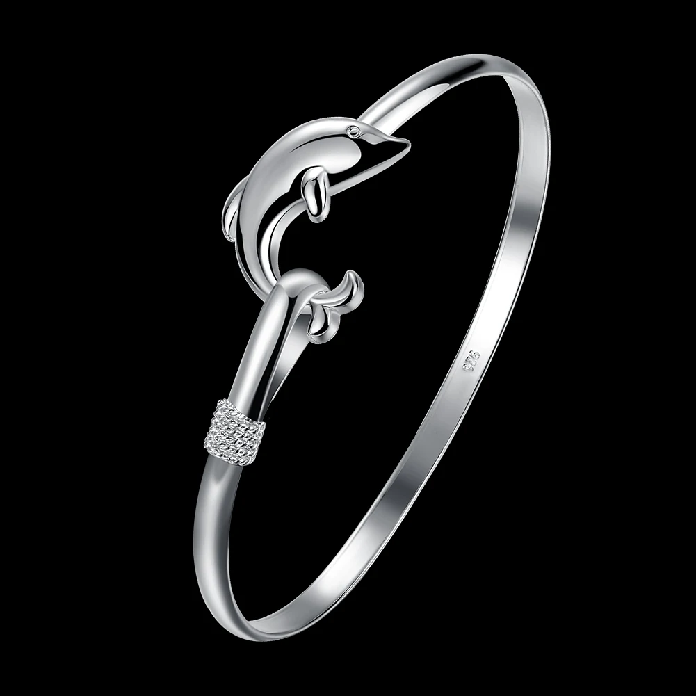 Hot 925 Sterling Silver Bracelets for Women Fine Cute Dolphin Bangle Adjustable Jewelry Fashion Party Gifts Girl Student
Hot 925 Sterling Silver Bracelets for Women Fine Cute Dolphin Bangle Adjustable Jewelry Fashion Party Gifts Girl Student
