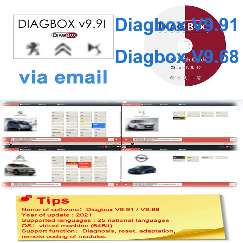 

2024 Lexia3 Diagbox V9.91 V9.68 diagnosis V7.83 PP2000 V48/V25 Lexia-3 For Citroen/Peugeot Car Diagnostic Tool Software Link CD