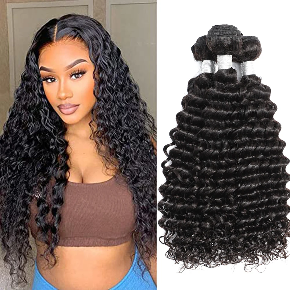 12A Deep Wave Bundles Unprocessed Curly Human Hair Bundles Hair Weaving Raw Virgin Brazilian Hair Extensions No Tangle New in
12A Deep Wave Bundles Unprocessed Curly Human Hair Bundles Hair Weaving Raw Virgin Brazilian Hair Extensions No Tangle New in