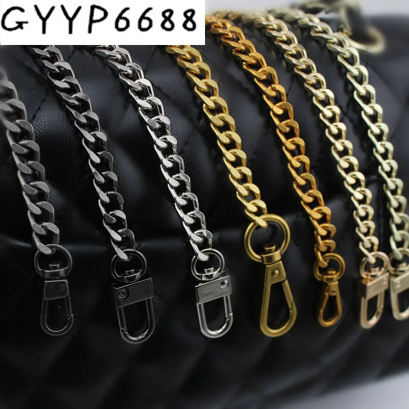 

120cm 130cm 7 colors width 8mm Chains Four face Fashion Chain making bag handbag chain removable long chain metal strap