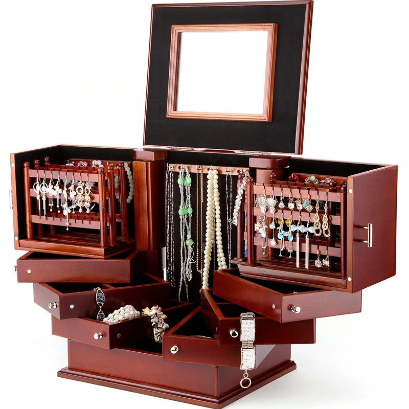 Многоуровневый ящик для хранения цепочек и браслетов из массива дерева, пыленепроницаемые серьги, кольцо, органайзер для ювелирных изделий, ретро-браслеты, маска для хранения
Многоуровневый ящик для хранения цепочек и браслетов из массива дерева, пыленепроницаемые серьги, кольцо, органайзер для ювелирных изделий, ретро-браслеты, маска для хранения