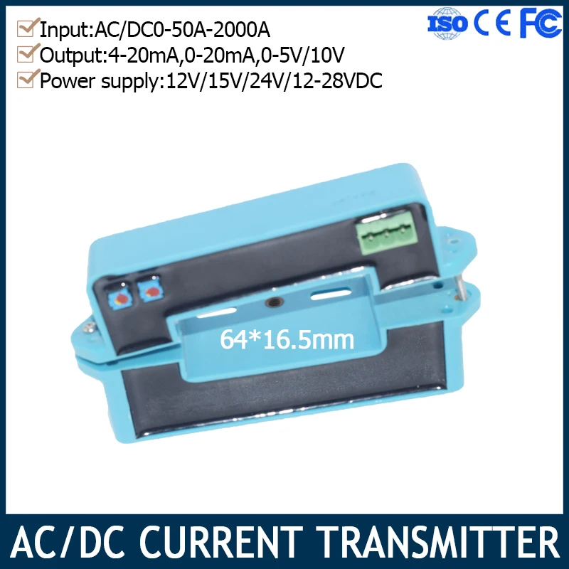 AC DC Current Transmitter 4-20mA 0-20mA 0-5V 10V Output Copper Row Folio Type 0-2000A Direct Measurement Hall Current Sensor
AC DC Current Transmitter 4-20mA 0-20mA 0-5V 10V Output Copper Row Folio Type 0-2000A Direct Measurement Hall Current Sensor