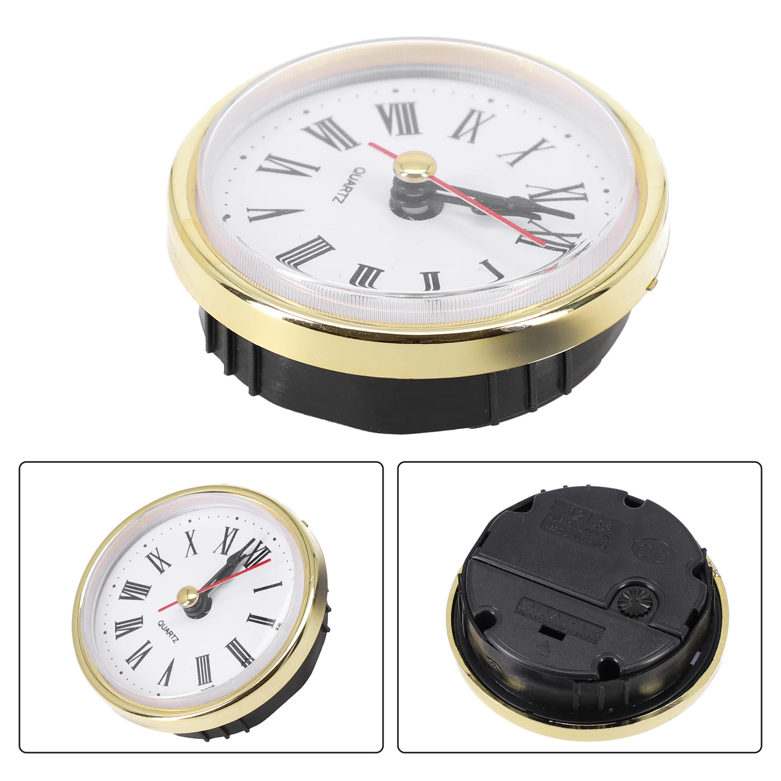 

DIY Clock Inserts Movement Quartz Clock Insert Clock Inserts 1pc 65MM Gold Color Replacement Roman Numbers Useful Brand New
