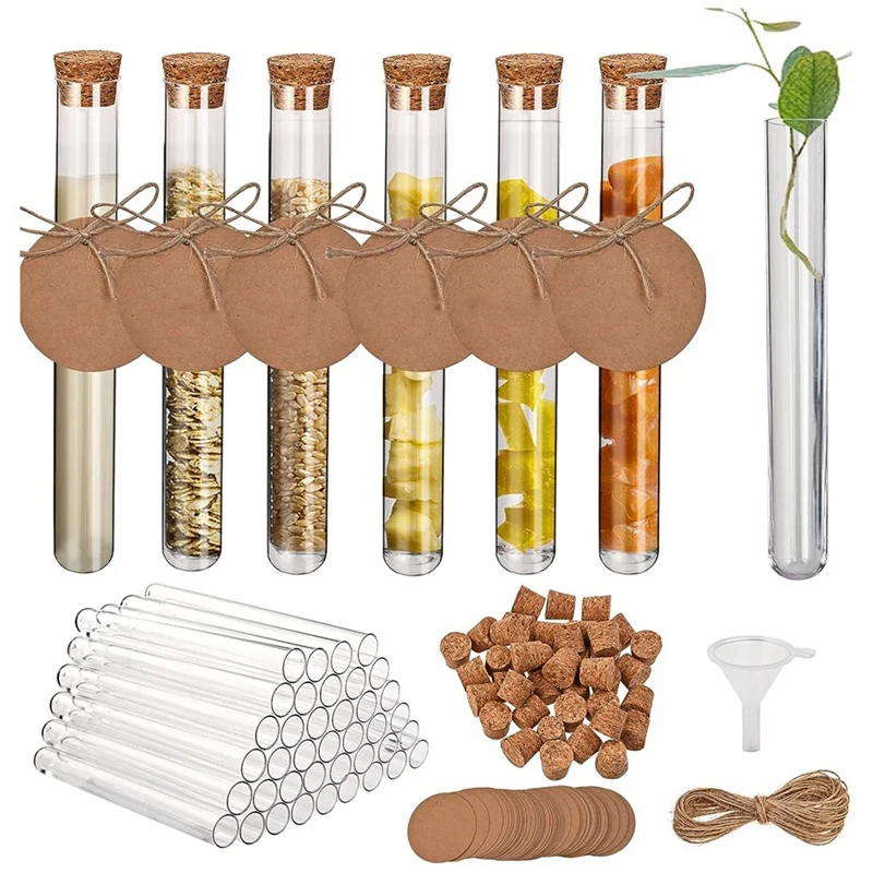 100 Test Tube With Cork 16X100mm Test Tubes With Cork Transparent For DIY Craft Candy Liquids Spices Flowers
100 Test Tube With Cork 16X100mm Test Tubes With Cork Transparent For DIY Craft Candy Liquids Spices Flowers