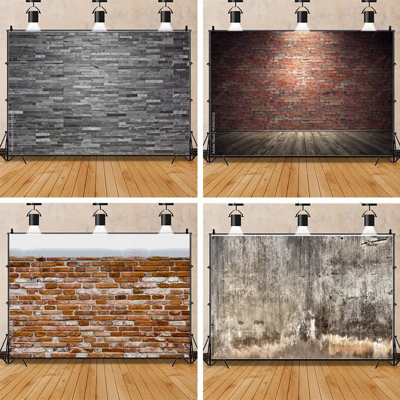 

Texture Of a Perfect Black Brick Wall With Cracks And Defects Photography Background Portrait Photo Studio Backdrops Prop QZ-06