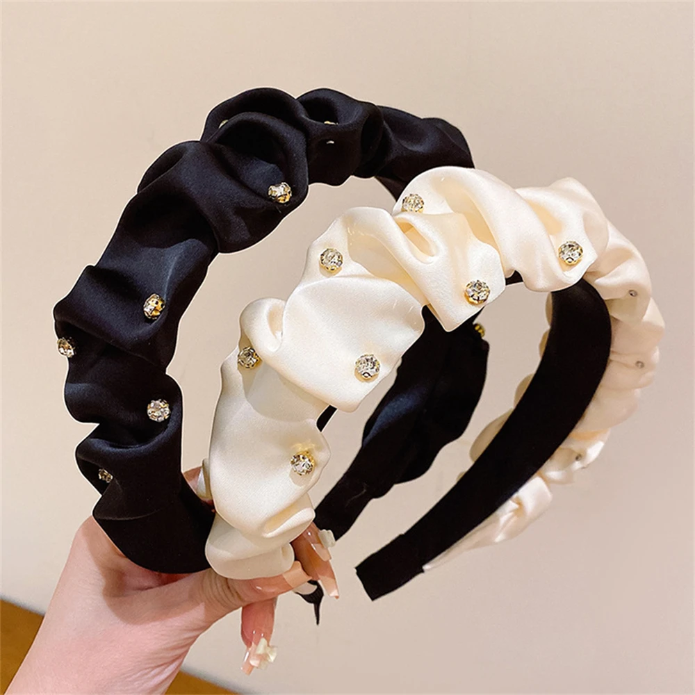 Elegant Women Pleated Rhinestones Head Hoop Headband Fashion Simple Sponge Hair Bands Female Hair Accessories For Girls Headwear
Elegant Women Pleated Rhinestones Head Hoop Headband Fashion Simple Sponge Hair Bands Female Hair Accessories For Girls Headwear