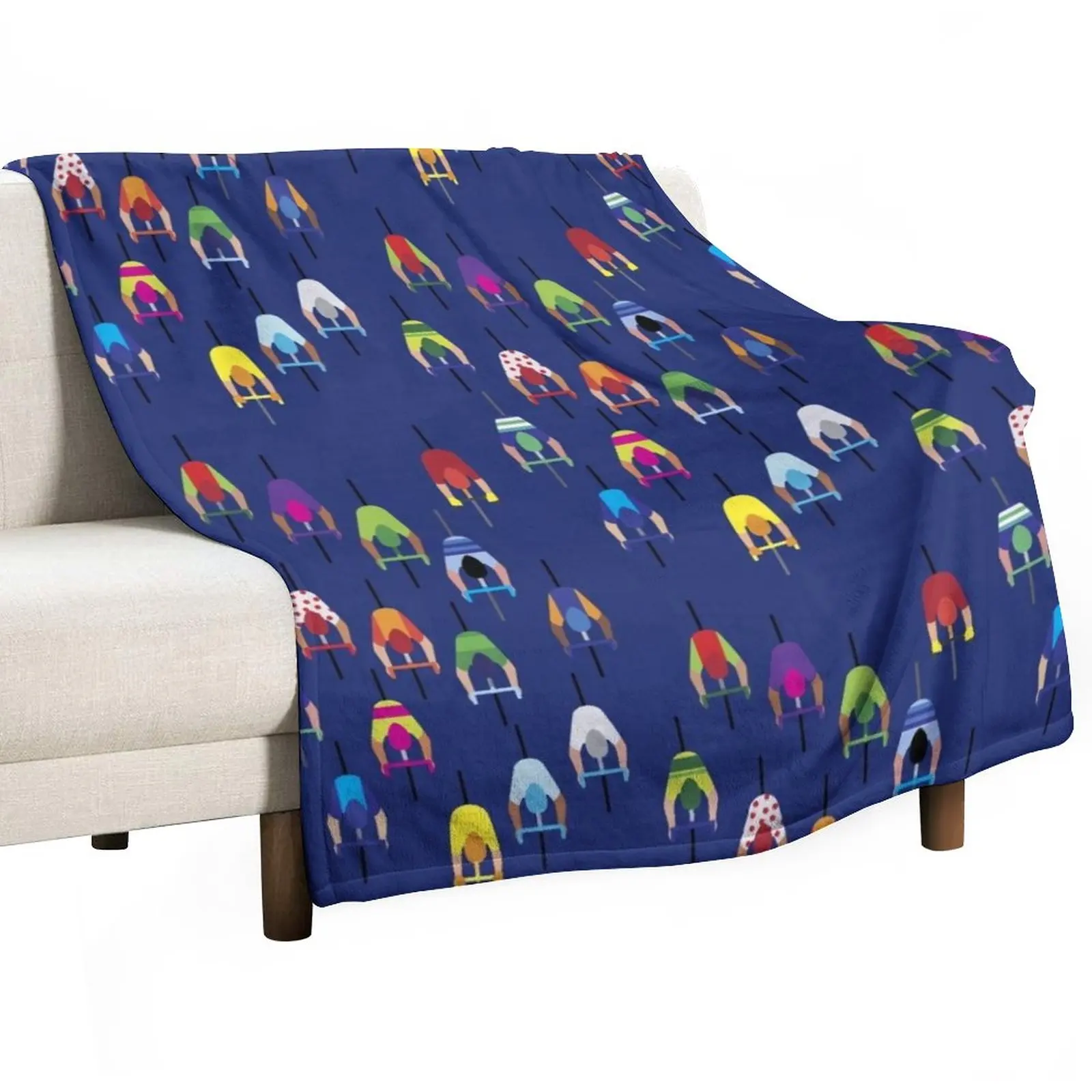 

The Peloton Cyclists – navy blue Throw Blanket Flannel Fabric Blanket For Baby Personalized Gift Luxury Blanket