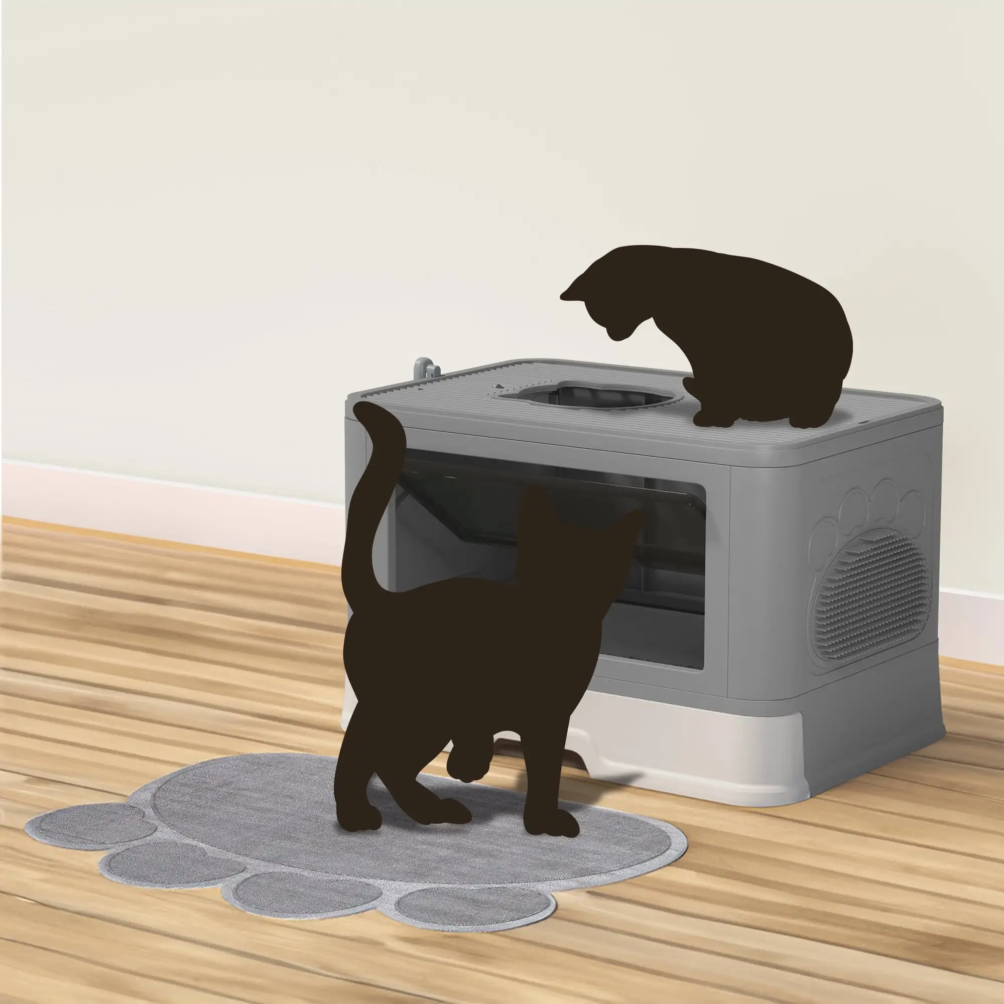 Dextrus Large Enclosed Cat Litter Box with Lid and Litter Scoop, Front Entry Top Exit Door,
Dextrus Large Enclosed Cat Litter Box with Lid and Litter Scoop, Front Entry Top Exit Door,