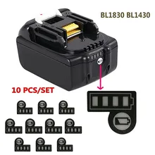 10Pcs Battery Capacity Led Light Sticker Button Decal Label BL1830 BL1430 For Makita 18V 14.4V Lithium Battery
10Pcs Battery Capacity Led Light Sticker Button Decal Label BL1830 BL1430 For Makita 18V 14.4V Lithium Battery