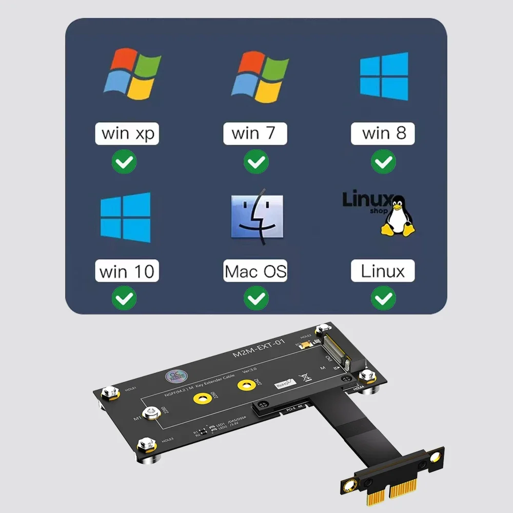 Новая версия M.2 NGFF nvme M-key SSD для PCI- E 4X Удлинительный кабель с магнитной подушкой
Новая версия M.2 NGFF nvme M-key SSD для PCI- E 4X Удлинительный кабель с магнитной подушкой