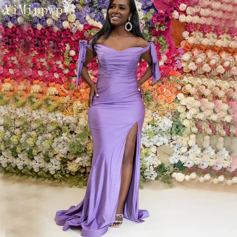 Off Shoulder Mermaid Bridesmaid Dresses Side Split Sweep Train Pleats Wedding Guest Gowns Evening Party Dress for Women
Off Shoulder Mermaid Bridesmaid Dresses Side Split Sweep Train Pleats Wedding Guest Gowns Evening Party Dress for Women
