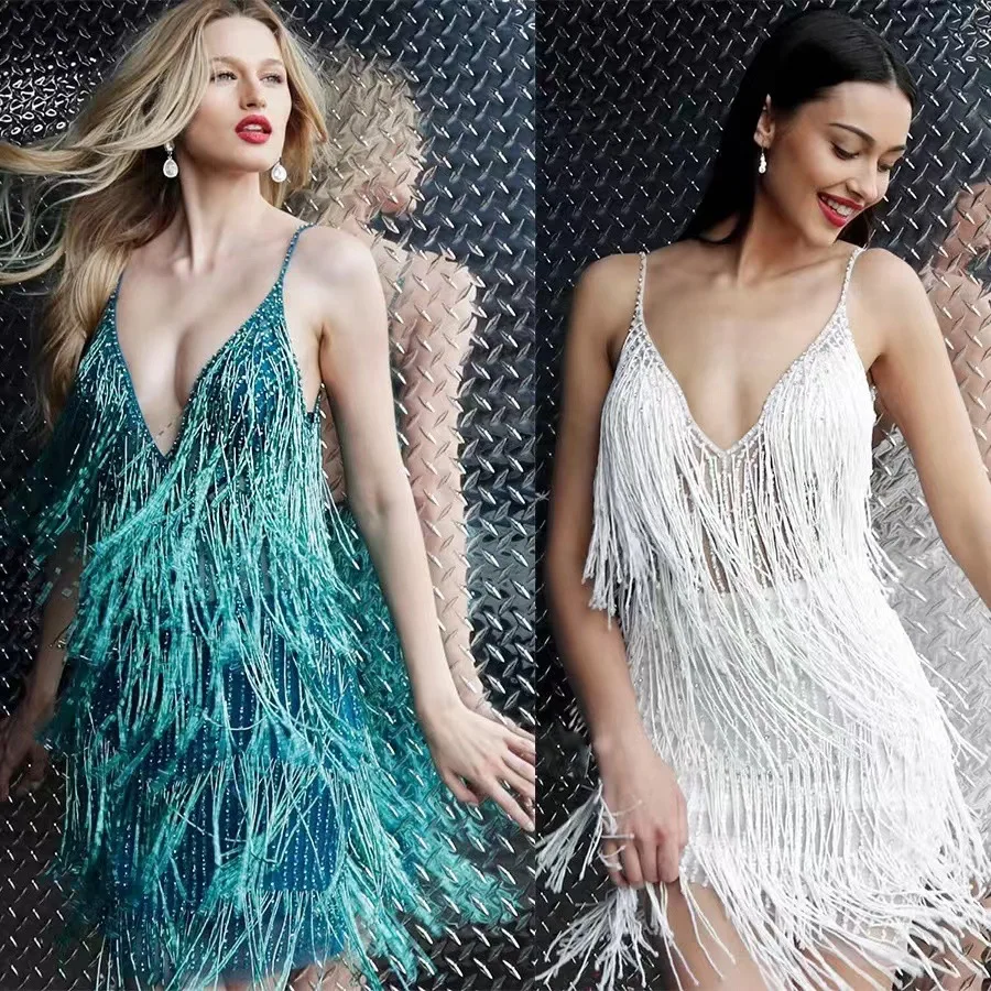 Women's Sexy Tassel Mini Dress, Spaghetti Strap, Stitching Dresses, Sleeveless, Elegant, Evening Party, Club, 2022
Women's Sexy Tassel Mini Dress, Spaghetti Strap, Stitching Dresses, Sleeveless, Elegant, Evening Party, Club, 2022