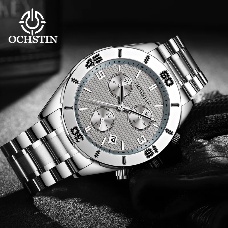 

OCHSTIN2024 Navigator Series Personalized Trendy Style Multi functional Quartz Movement Waterproof Watch Men's Quartz Watch