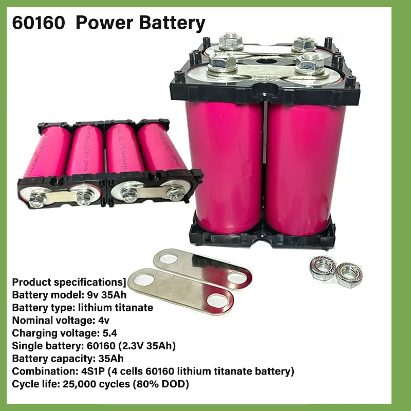 4-core 60160 4S1P 9V 35Ah Brand New Lithium Titanate 10C High Power Discharge Boat RVS Speaker UPS Car Starter 4V Power Supply
4-core 60160 4S1P 9V 35Ah Brand New Lithium Titanate 10C High Power Discharge Boat RVS Speaker UPS Car Starter 4V Power Supply
