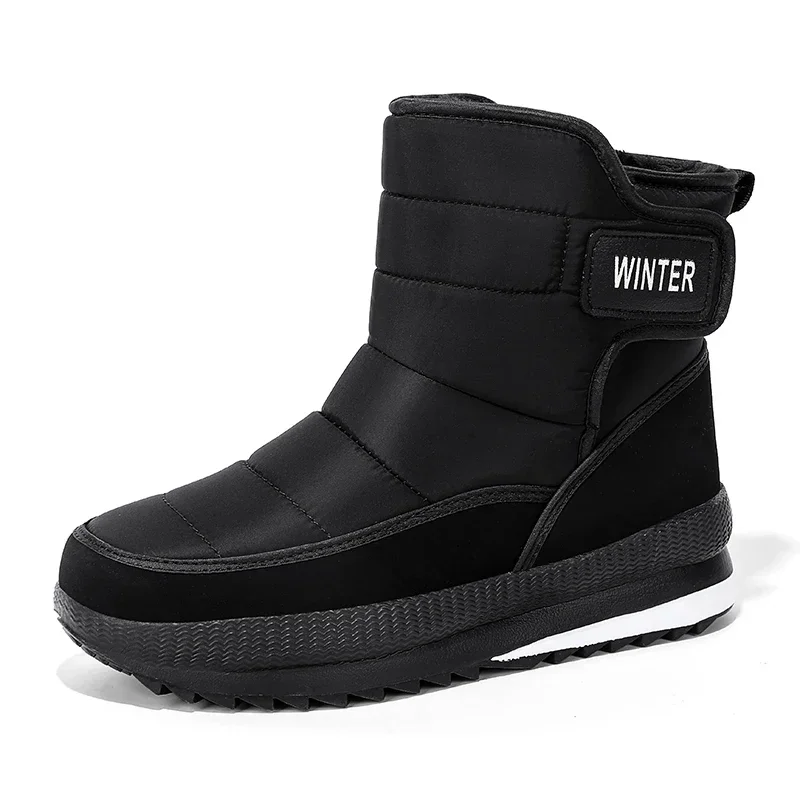 

Мужские зимние ботинки, теплые плюшевые ботинки для снега, высококачественные водонепроницаемые высокие мужские ботильоны, уличные мужские походные ботинки, кроссовки