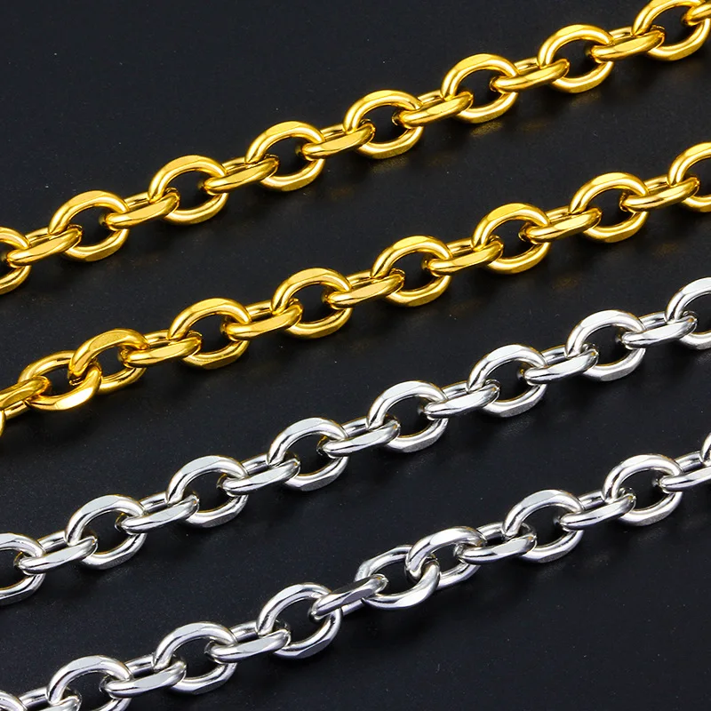 

1M Stainless Steel O Link Chain 8mm width Gold/Silver Color Metal O Chains for DIY Necklace Bracelet Anklet Making