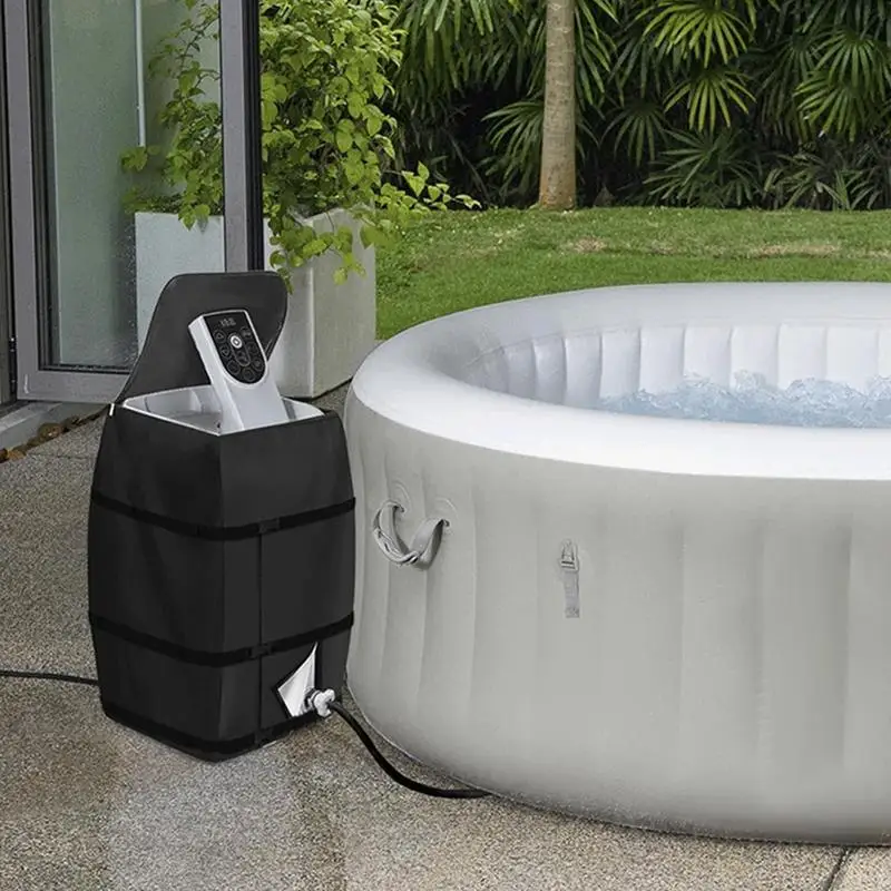 

Outdoor Hot Tub Heater Protective Cover Anti UV Hot Tubs & Supplies Insulated Pump Cover All Weather Protection for Most Square