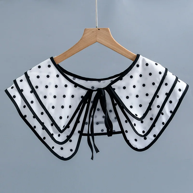

Polka Dots Shirt Detachable Collar for Women Fake Collars for Sweater Shoulder Wraps Neck Blouse False Collar Shawl Small Cape
