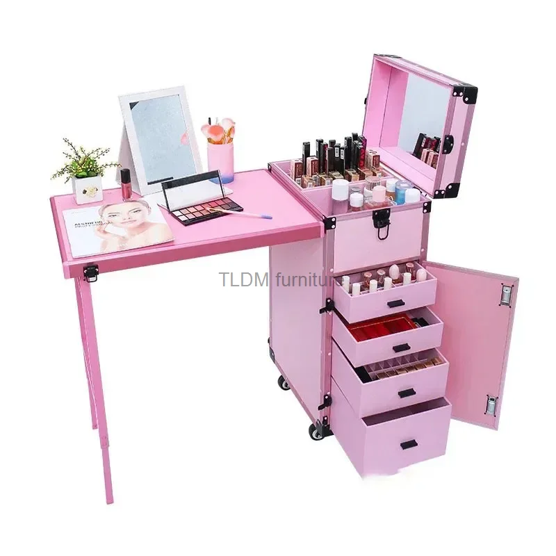 Portable Makeup Artist Nail Tables Foldable Nail Manicure Table Salon Furniture Creative Multi-function Pull Rod Makeup Table A
Portable Makeup Artist Nail Tables Foldable Nail Manicure Table Salon Furniture Creative Multi-function Pull Rod Makeup Table A