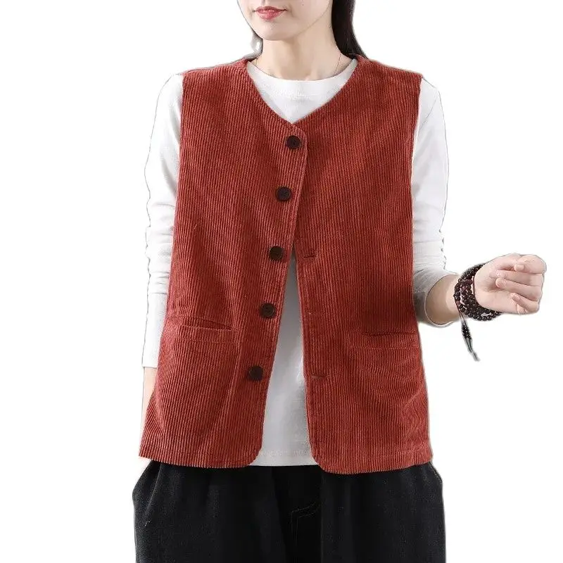 Corduroy Vest Female Fashion Short Sleeveless Women's Casual Jacket Tops New 2022 Retro Solid Color Spring Autumn Waistcoat
Corduroy Vest Female Fashion Short Sleeveless Women's Casual Jacket Tops New 2022 Retro Solid Color Spring Autumn Waistcoat