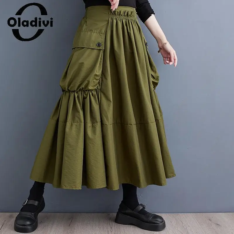 Oladivi Large Size Women Elastic Waist A-Line Pocket Skirts 2023 Summer New Casual Loose Big Bottoms Oversized Clothing 4XL 9901
Oladivi Large Size Women Elastic Waist A-Line Pocket Skirts 2023 Summer New Casual Loose Big Bottoms Oversized Clothing 4XL 9901