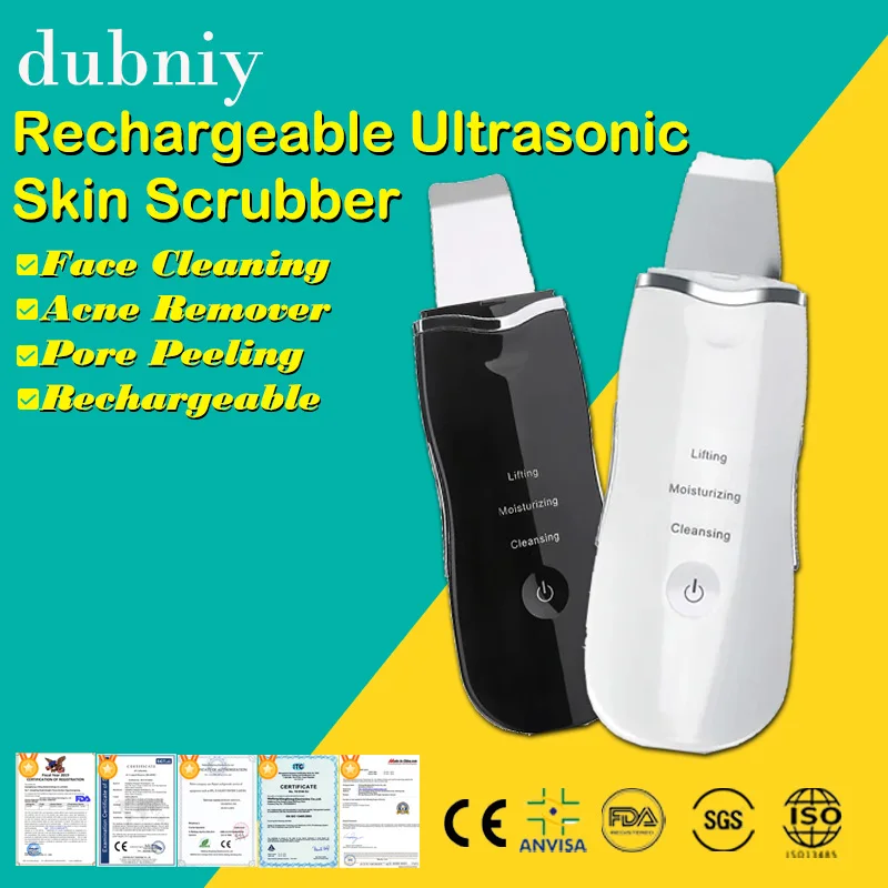 Rechargeable Ultrasonic Face Cleaning Skin Scrubber Vibration Blackhead Acne Remover Facial Pore Peeling Ultrasound Machine
Rechargeable Ultrasonic Face Cleaning Skin Scrubber Vibration Blackhead Acne Remover Facial Pore Peeling Ultrasound Machine