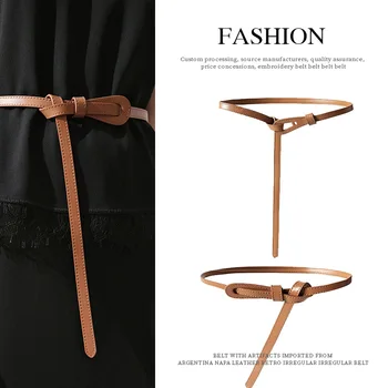 Ferramentas de Perfuração de Couro Profissionais para Artesanato em Couro 9 Genuine Cowhide Belt Women No Punching Adjustable Multiple Lacing Methods Waist Decoration Windbreaker Suit Skirt Jeans Belt