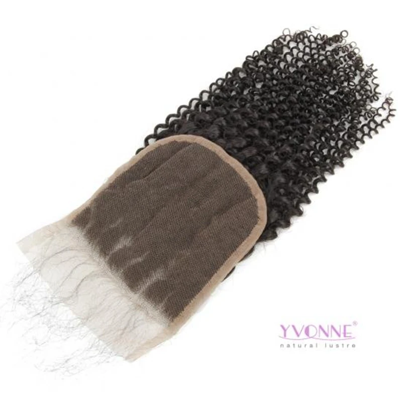 

Yvonne Kinky Curly 5x5 Swiss Lace Human Hair Closure Free Part With Baby Hair