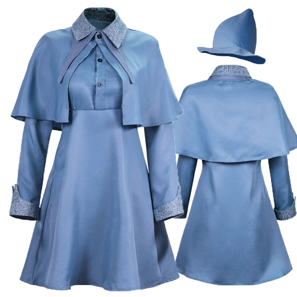 

New 2024 Magic Wizard School Witch Fleur Isabelle Delacour Cosplay Costume Beauxbaton Uniform Adults Women Suit Halloween Party