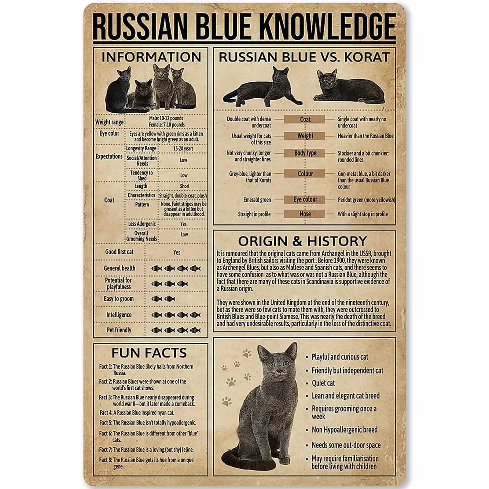 Veidsuh Russian Blue Knowledge Metal Tin Sign Metal Poster Coffee Shop Bar Club Living Room School Wall Personalized Home Art Wa
Veidsuh Russian Blue Knowledge Metal Tin Sign Metal Poster Coffee Shop Bar Club Living Room School Wall Personalized Home Art Wa
