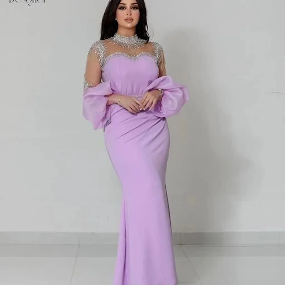 

Mignon Satin Mermaid Scoop Neckline Sequins Populer Prom Gown Floor-length Formal Elegant Evening Party Dress for Women 2023