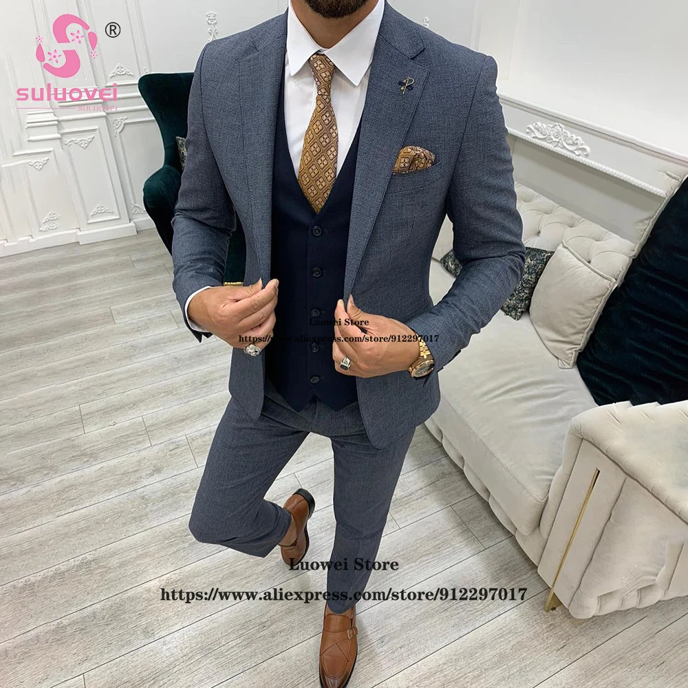 Fashion Slim Fit Suits For Men 3 Piece Jacket Vest Pants Set Male Office Business Blazer Formal Groom Wedding Notch Lapel Tuxedo
Fashion Slim Fit Suits For Men 3 Piece Jacket Vest Pants Set Male Office Business Blazer Formal Groom Wedding Notch Lapel Tuxedo